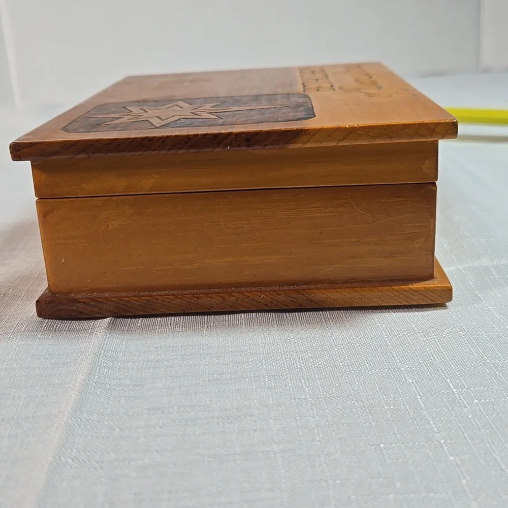 Wooden Bethlehem Pennsylvania Star Keepsake White Pine Wood Box